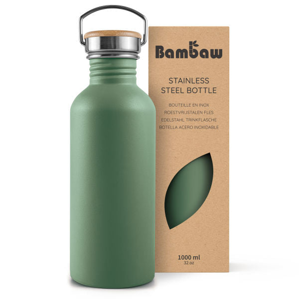 Bouteille non-isotherme en acier inoxydable (couleur vert sauge) - 1