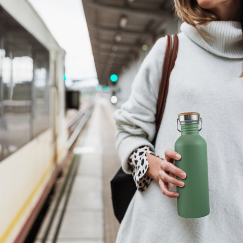 Bouteille non-isotherme en acier inoxydable (couleur vert sauge) - 2