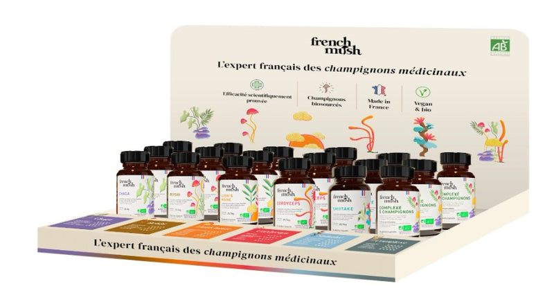 French Mush -- Display vide gélules (pour 6 réfs x 3 unités)