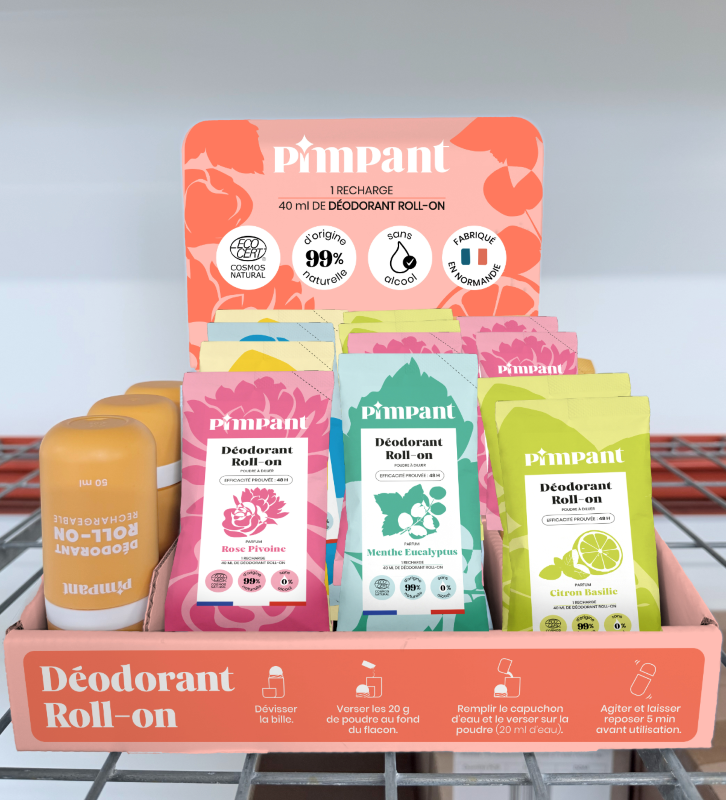 Pimpant -- Pack d'implantation gamme déo (fleur coton, citron basilic, rose pivoine) - 240 g