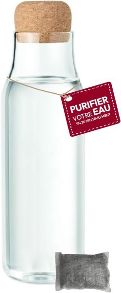 Carafe filtrante en verre borosilicate + 1 filtre à eau naturel  - 1