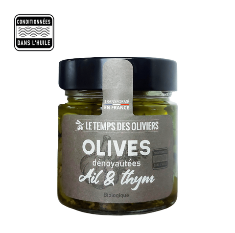 Cocktail olives ail & thym bio (dans huile) - 1