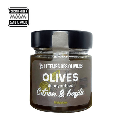 Cocktail olives citron & basilic bio (dans huile) - 1