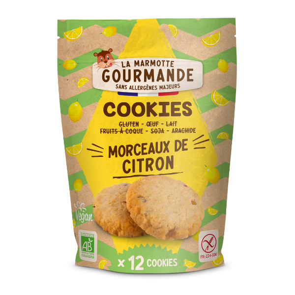 La Marmotte Gourmande -- Cookies citron sans allergène - 150 g