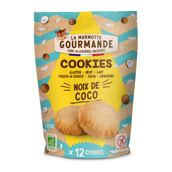 La Marmotte Gourmande -- Cookies noix de coco sans allergène - 150 g