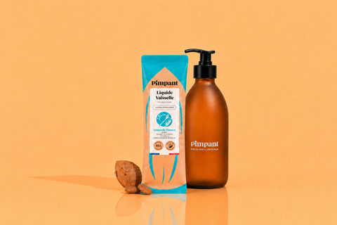 Pimpant -- Kit découverte liquide vaisselle amande (1 bouteille + 1 stick) - 250 ml