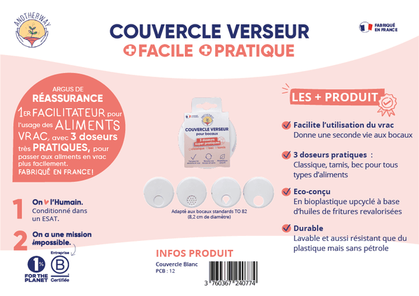 Couvercle verseur universel blanc - 3