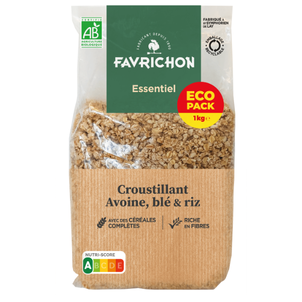 Favrichon -- Croustillant essentiel avoine, blé et riz bio - 1 kg