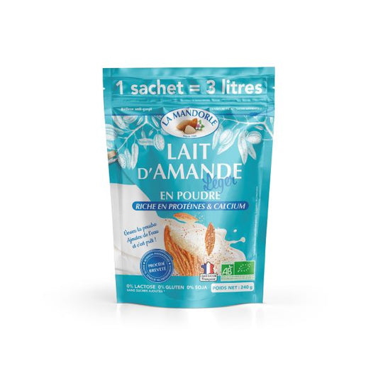 La Mandorle -- Lait d'amande léger en poudre bio - 240 g = 3L