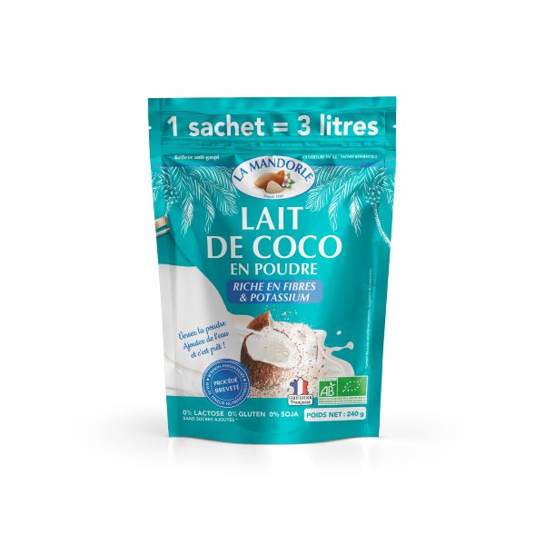 La Mandorle -- Lait de coco en poudre bio - 240 g = 3L