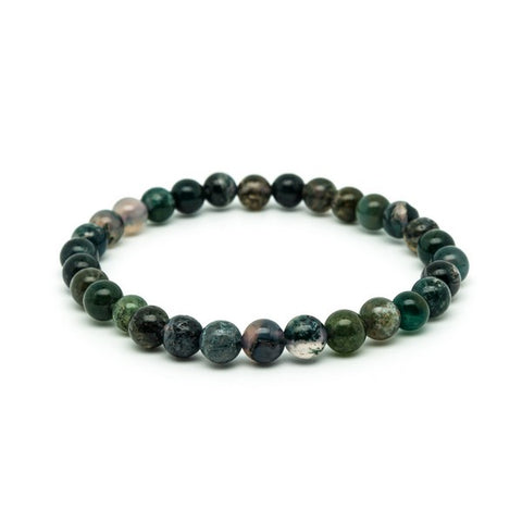Jolis Baumes -- Bracelet connexion à la nature agathe mousse