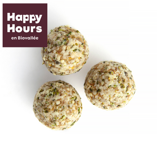 Happy Hours En Biovallée -- Energy balls amande pomme chanvre bio Vrac - 3 kg
