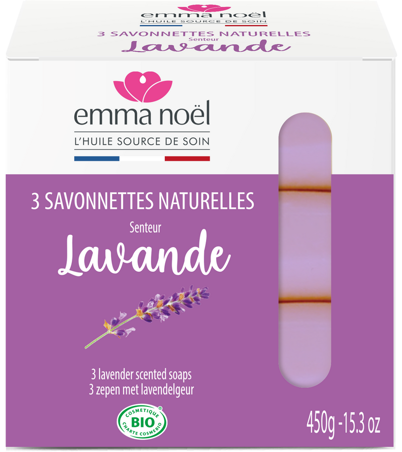 Emma Noël -- Savonnettes lavande bio - 3 x 150 g
