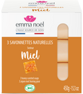 Emma Noël -- Savonnettes miel bio - 3 x 150 g
