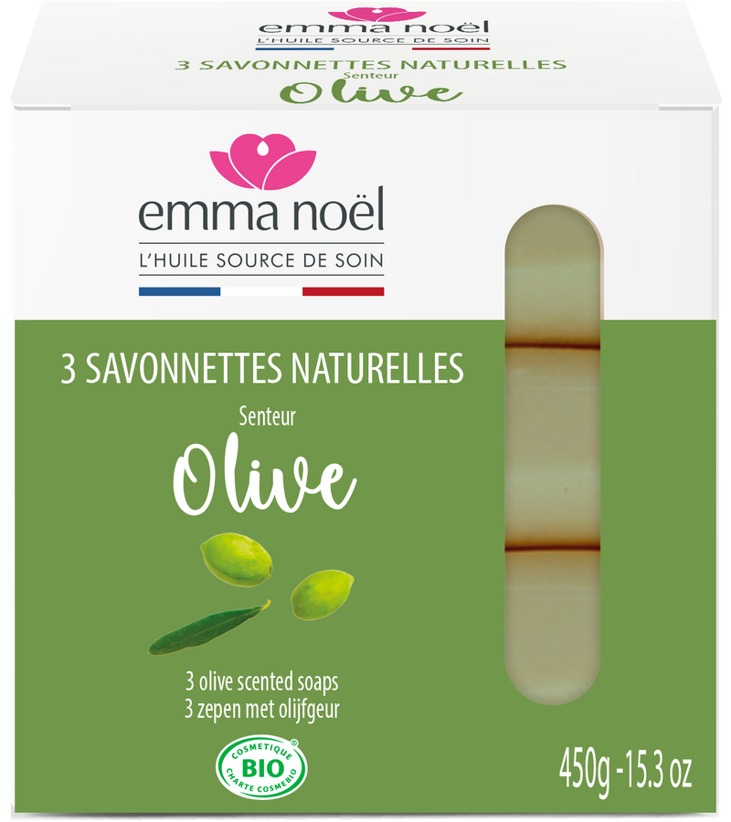 Emma Noël -- Savonnettes olive bio - 3 x 150 g