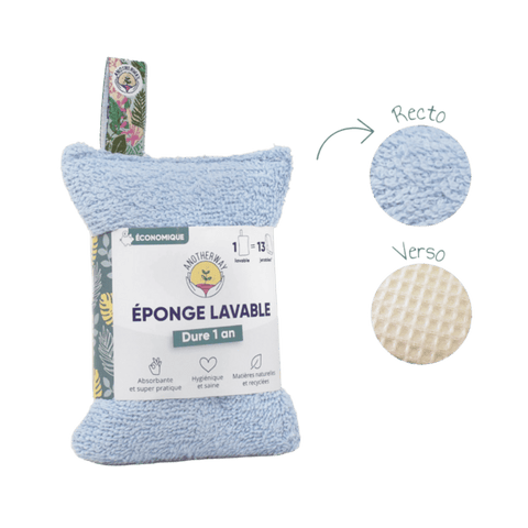 Eponge lavable cuisine bleue - 1