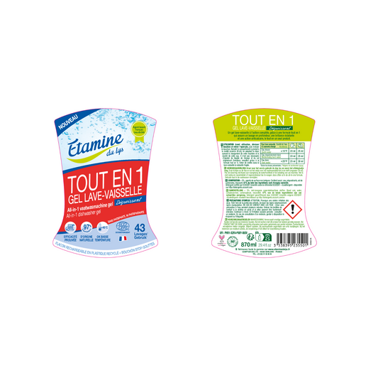 Etamine Du Lys -- Etiquettes pour le gel lave-vaisselle tout en un (rouleau) - x 50