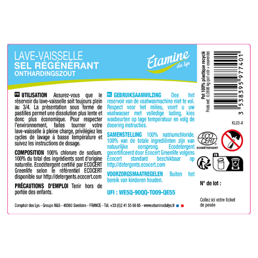 Etamine Du Lys -- Etiquettes pour le sel régénérant (rouleau) - x 50