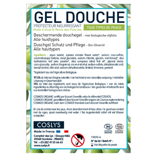 Coslys -- Etiquettes pour le gel douche protecteur olive (rouleau) - x 50