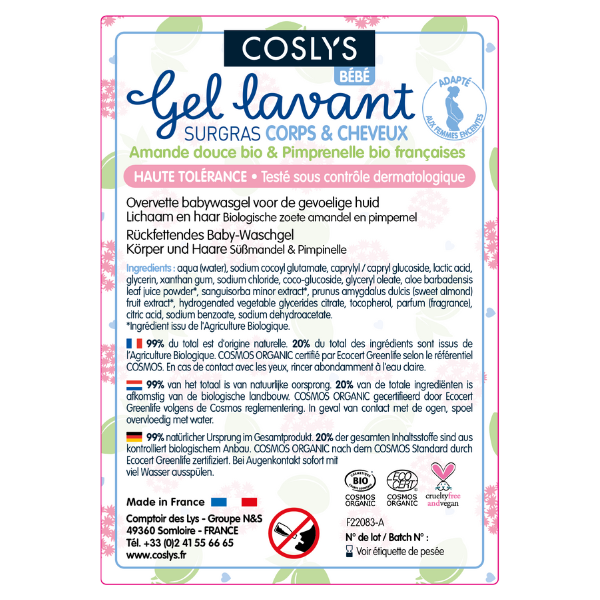Coslys -- Etiquettes pour le gel lavant bébé (rouleau) - x 50