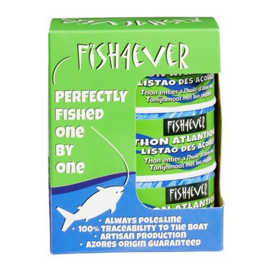 Fish4ever -- Thon entier listao à l'huile d'olive extra vierge bio - 3 x 160 g