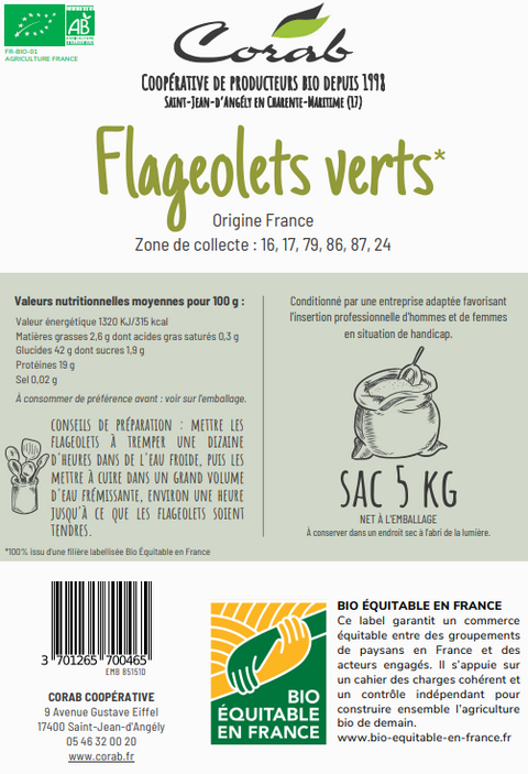 Flageolets verts Bio Equitables - 2