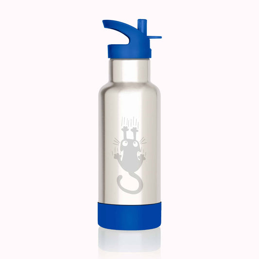 Gaspajoe -- Gourde isotherme funky inox gravure  chats bleu electrique - 500 ml