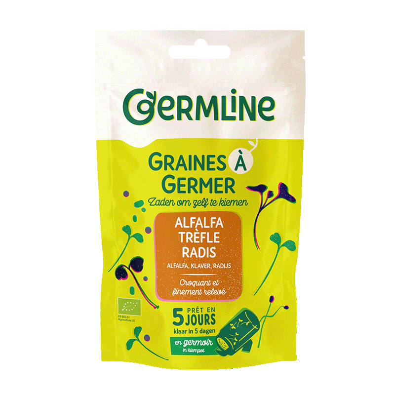 Germline -- Graines à germer alfalfa - trèfle - radis bio (origine France) - 150 g