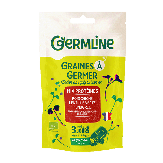 Germline -- Graines à germer mix protéines (pois chiche, lentille, fenugrec) bio (origine France) - 200 g