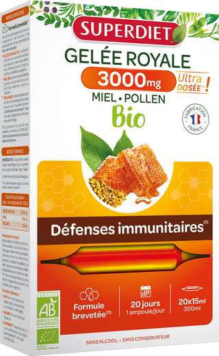 Gelée royale ultra dosée 3000 mg bio (défenses immunitaires) - 1