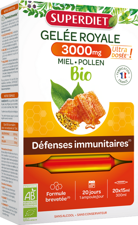 Gelée royale ultra dosée 3000 mg bio (défenses immunitaires) - 1
