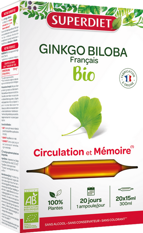 Ginkgo biloba bio (circulation mémoire) - 1