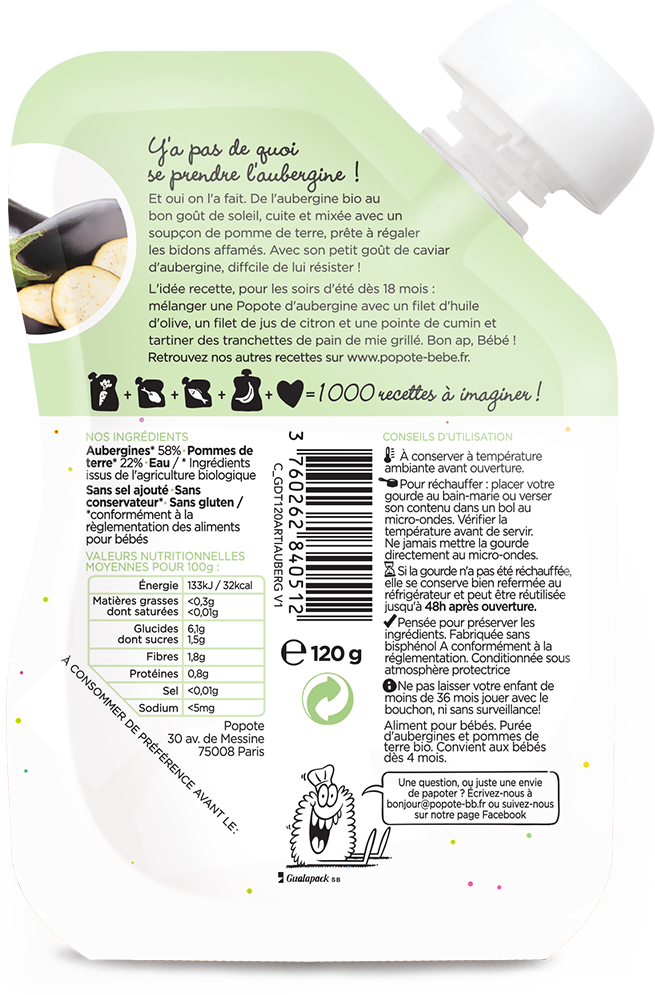 Gourde compote aubergine bio - 2