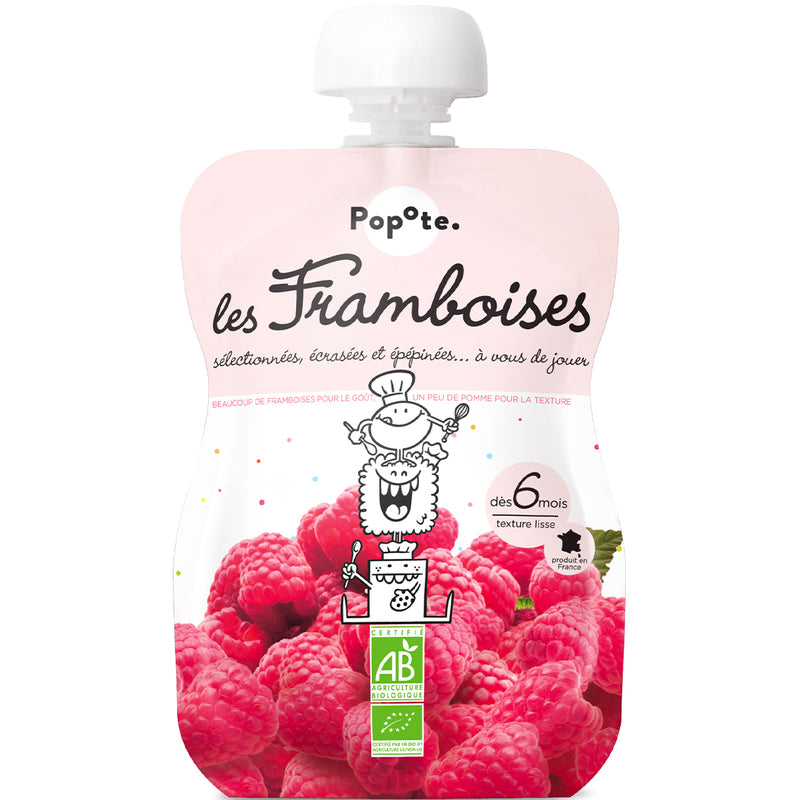 Gourde compote framboise bio - 1