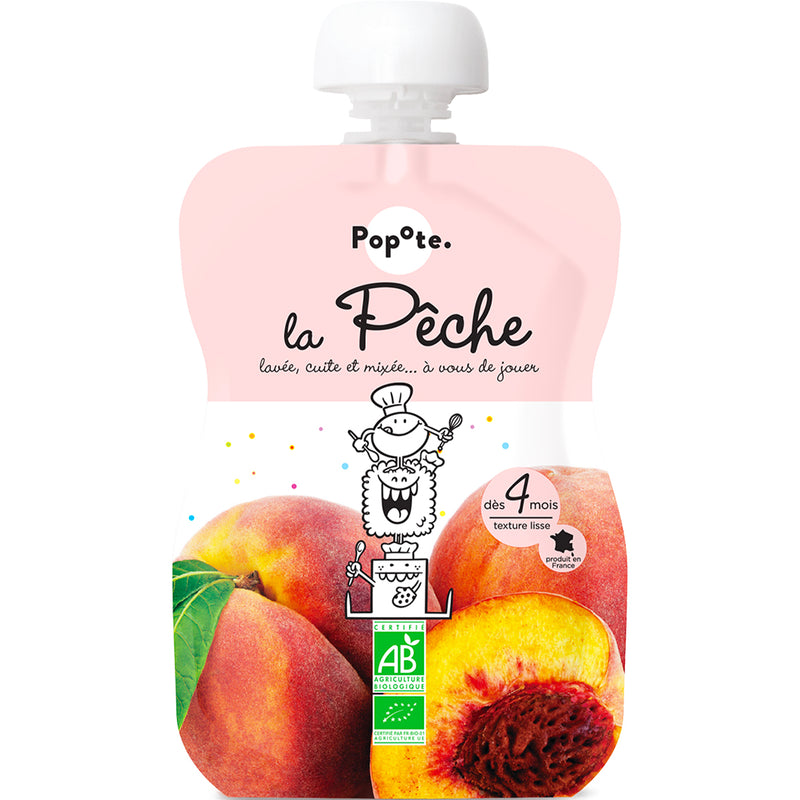 Gourde compote pêche bio - 1