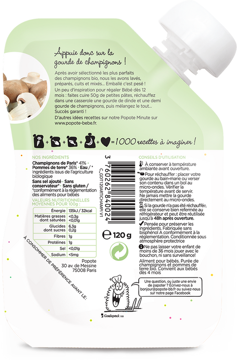 Gourde purée champignons bio= - 2
