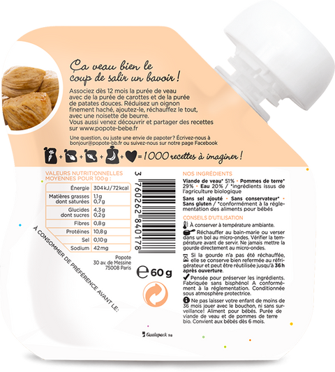 Gourde purée veau bio - 2