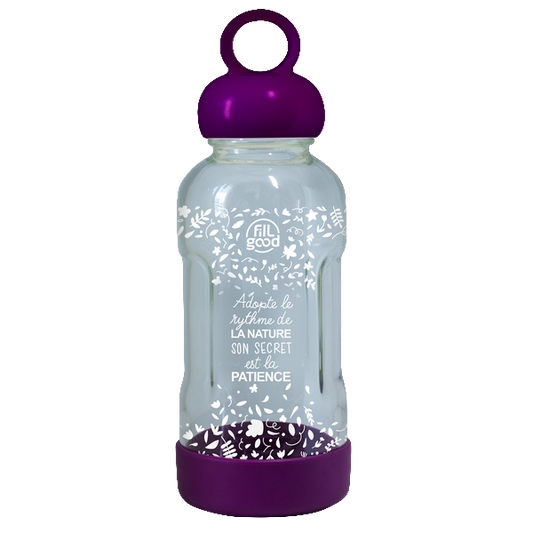 Gourde violette en verre ultra résistante - 1