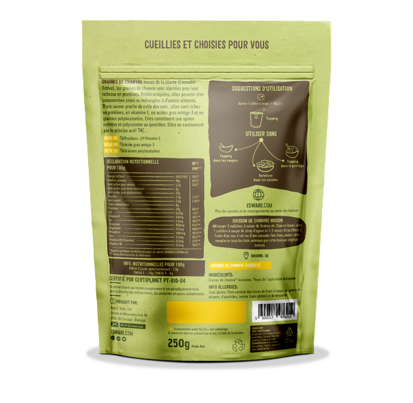 Graines de chanvre décortiquées bio - 2