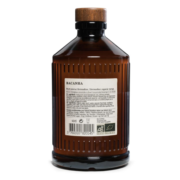 Bacanha -- Sirop saveur grenadine brut bio - 400 ml