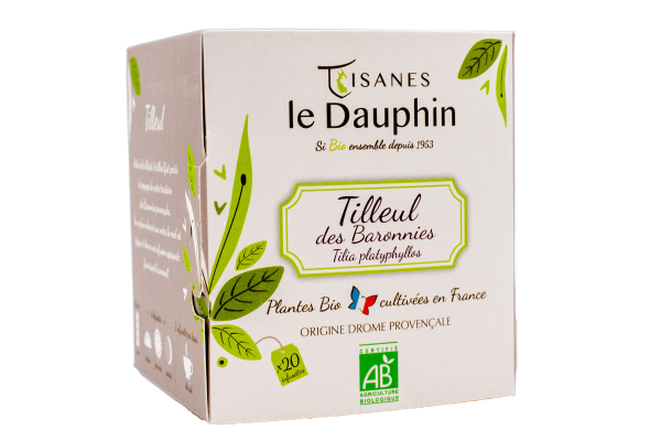 Tisanes Le Dauphin -- Infusion bio tilleul des baronnies origine drôme (origine France) - 20 infusettes