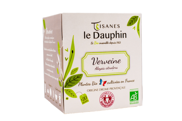 Tisanes Le Dauphin -- Infusion bio verveine origine drôme (origine France) - 20 infusettes