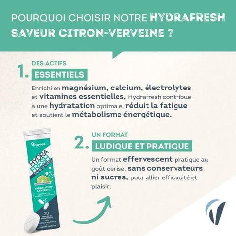 Hydrafresh -- HydraFresh Citron Verveine Non certifiable (20 comprimés effervescents) - 58 g