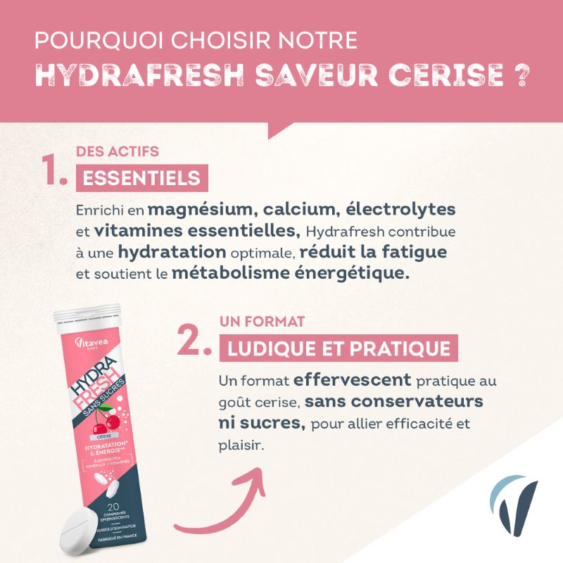 Hydrafresh -- HydraFresh Cerise Non certifiable (20 comprimés effervescents) - 58 g