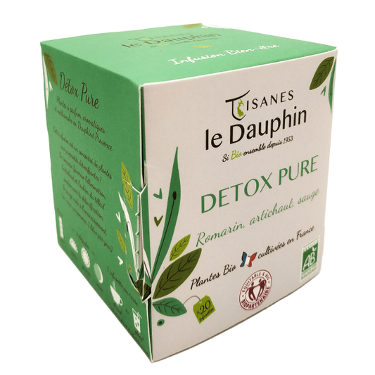 Tisanes Le Dauphin -- Infusion bio détox pure origine france - 20 infusettes