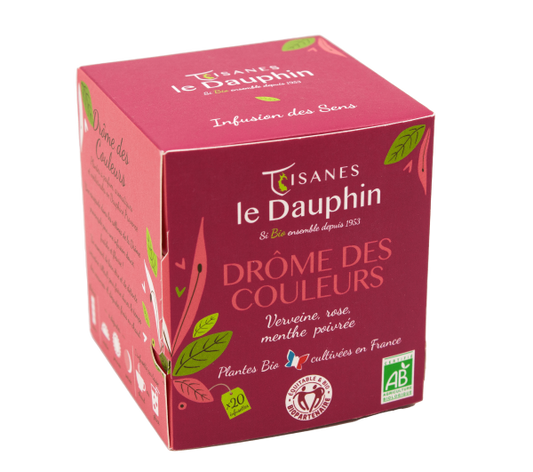 Tisanes Le Dauphin -- Infusion bio drôme des couleurs  origine france - 20 infusettes