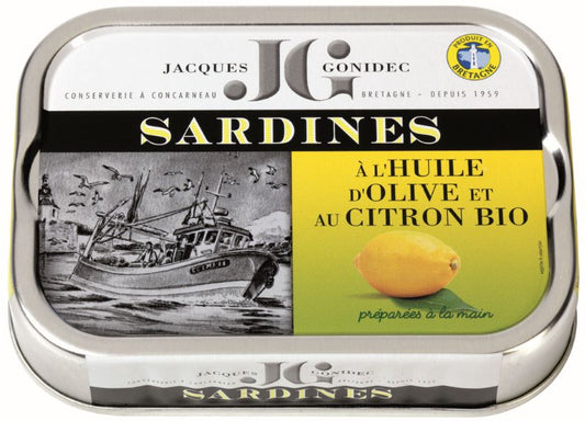 Jacques Gonidec -- Sardines au citron à l'huile d'olive bio - 115 g