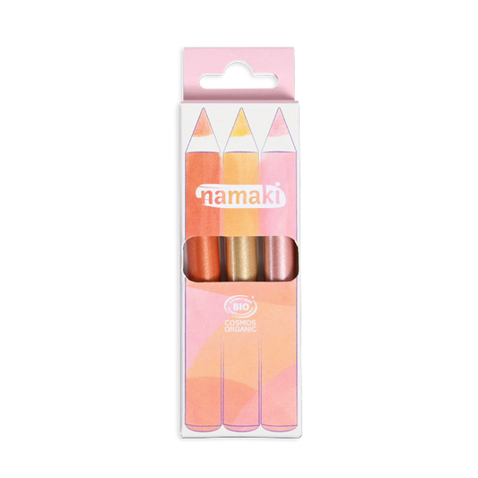 Kit 3 crayons de maquillage pailletés (rayon de soleil) - 1