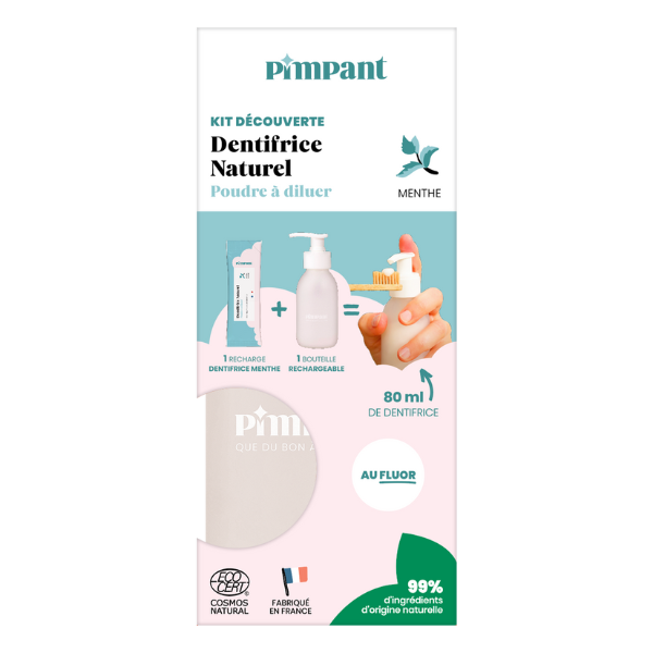 Pimpant -- Kit découverte dentifrice menthe (1 bouteille + 1 recharge)
