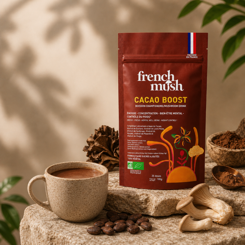 French mush -- Cacao boost bio (aux champignons fonctionnels) - 100g (20 doses)